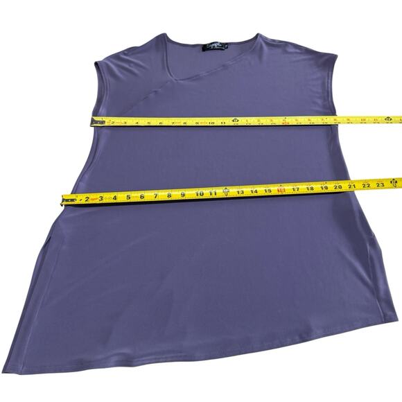 Sympli Women's Top Asymmetrical Purple Sz 12 Canada Drapey Relaxed Comfortable - Picture 7 of 8